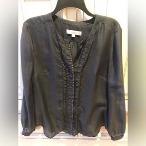 Women’s Loft Grey Sheer Blouse Size Small! Barely worn!